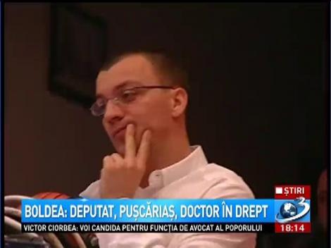 Abia eliberat din arest, Mihai Boldea şi-a luat doctoratul în Drept