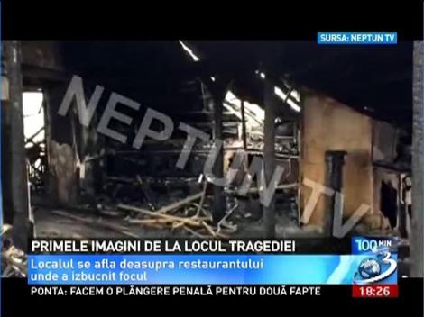 PRIMELE IMAGINI de la restaurantul din Neptun unde 3 fete au murit în urma incendiului