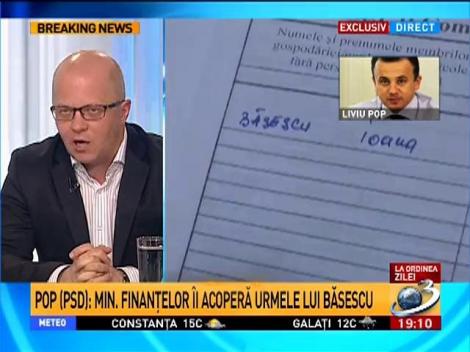 Liviu Pop: Ministrul Finanțelor îi acoperă urmele lui Băsescu
