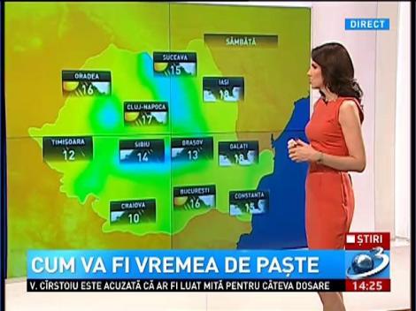 Cum va fi vremea de Paste. Afla aici prognoza meteo pentru urmatoarele patru zile!