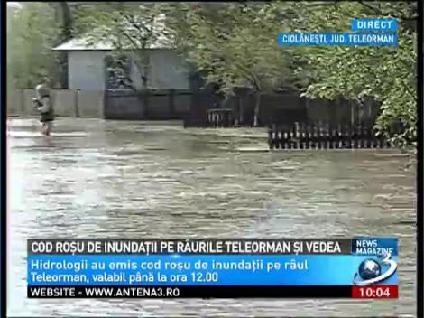 Cod roșu de inundații pe r&acirc;urile Teleorman și Vedea