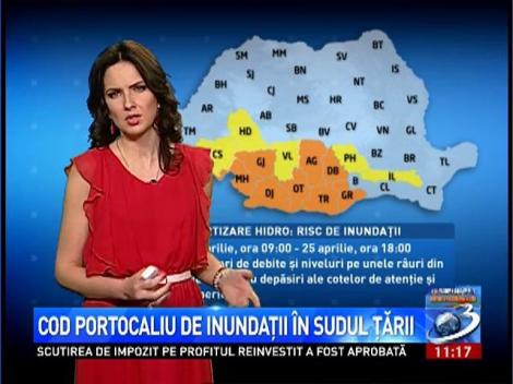 Cod portocaliu de inundaţii în sudul ţării