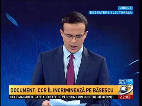 Document: CCR îl incriminează pe Băsescu