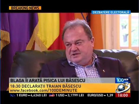 Blaga &icirc;i arată pisica lui Băsescu