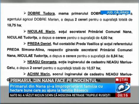 Primarul din Nana face pe inocentul. Terenurile care au ajuns la familia Băsescu ar fi fost retrocedate legal