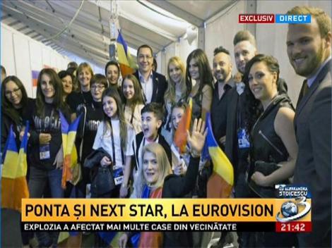 Victor Ponta și copiii de la Next Star alături de Paula Seling și Ovi la Eurovision