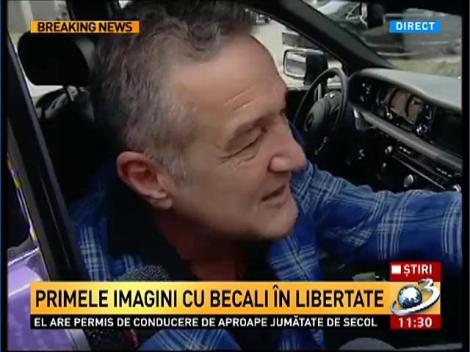 Primele imagini cu Gigi Becali, eliberat pentru 24 de ore