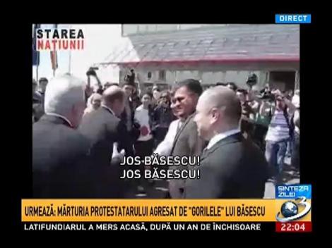 Sinteza Zilei: Imagini cu protestatarul din Arad agresat de "gorilele'" lui Băsescu