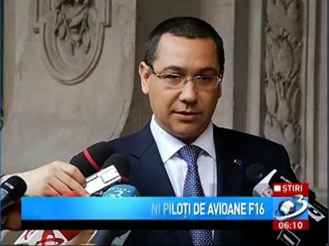 Ponta: Rom&acirc;nii, cei mai buni piloţi de avioane F16