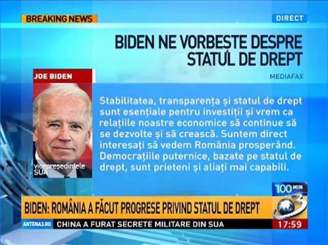 Biden ne vorbeşte despre statul de drept