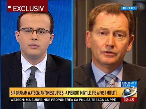 Graham Watson, la Sinteza zilei: Antonescu fie şi-a pierdut minţile, fie a fost mituit pentru a se alătura PPE