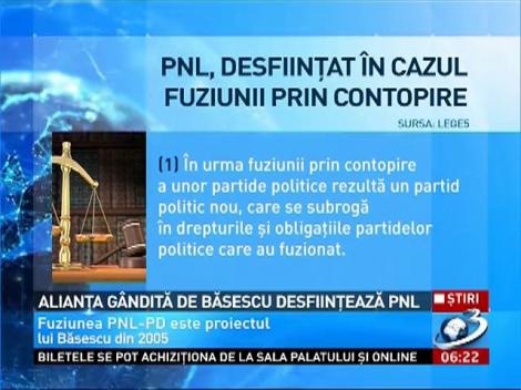 Alianţa g&acirc;ndită de Băsescu desfiinţează PNL