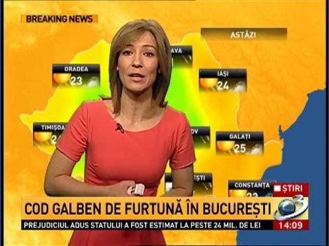 Cod galben de furtună în Bucureşti şi Ilfov