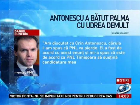 Daniel Funeriu: Antonescu a bătut palma cu Udrea demult
