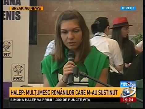 Simona Halep mulțumește românilor: Mă bucur că sunt din România!