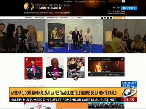 Antena 3, două nominalizări la Festivalul de Televiziune de la Monte Carlo