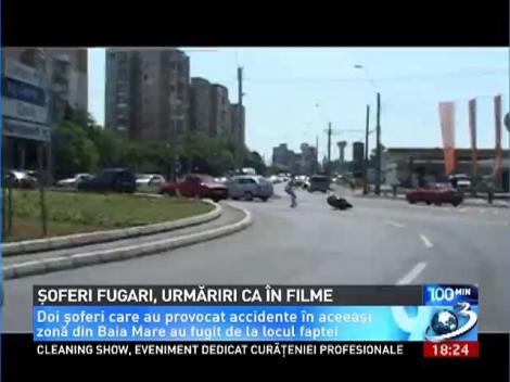 Urmărire ca în filme la Baia Mare! Doi şoferi au fugit de la locul unui accident