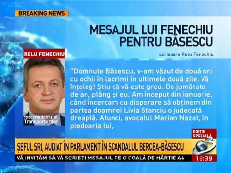 Mesajul lui Fenechiu pentru Băsescu