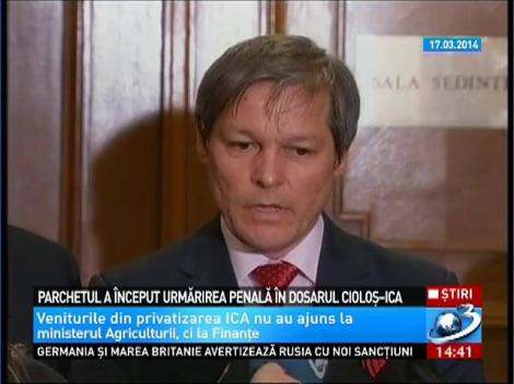 Parchetul a început urmărirea penală în dosarul Cioloș-ICA
