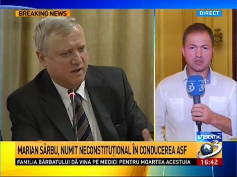 Marian S&acirc;rbu, numit NECONSTITUŢIONAL &icirc;n conducerea ASF