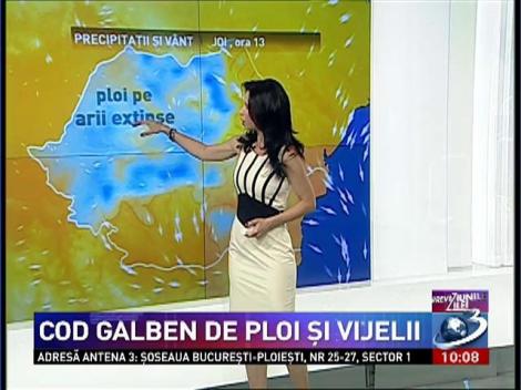 Cod galben de ploi şi vijelii! Află care sunt judeţele vizate