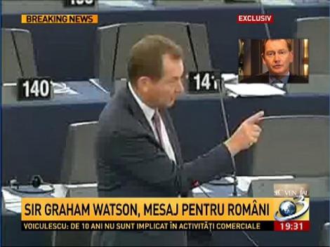 Sir Grahama Watson, measaj pentru români