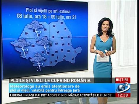 Ploile şi vijeliile cuprind Rom&acirc;nia