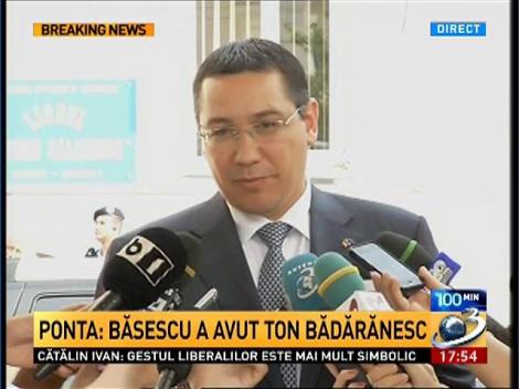 Ponta: Băsescu a avut ton bădărănesc