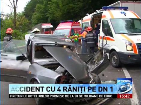 Accident cu 4 răniţi pe DN1, în zona Posada