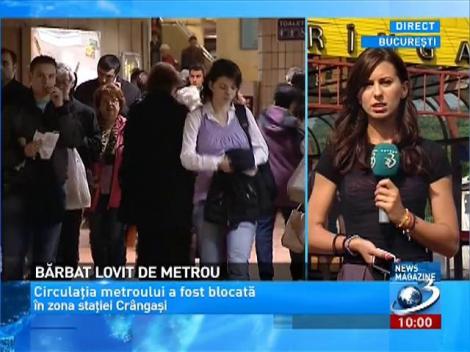 Un bărbat A FOST RĂNIT de metrou, la staţia Cr&acirc;ngaşi