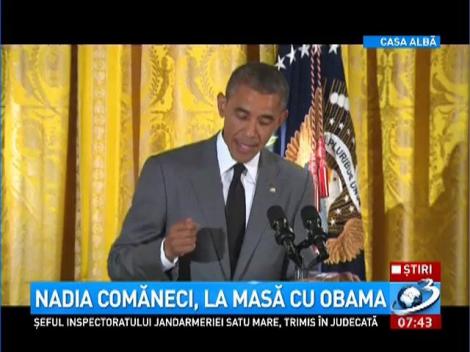 Nadia Comăneci, rom&acirc;nca noastră de 10, invitată la dineu, la Casa Albă. Fosta gimnastă a cinat alături de Barack Obama