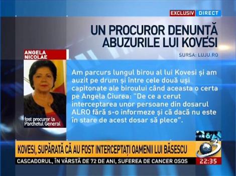 Q&A: Kovesi, supărată că au fost interceptați oamenii lui Băsescu