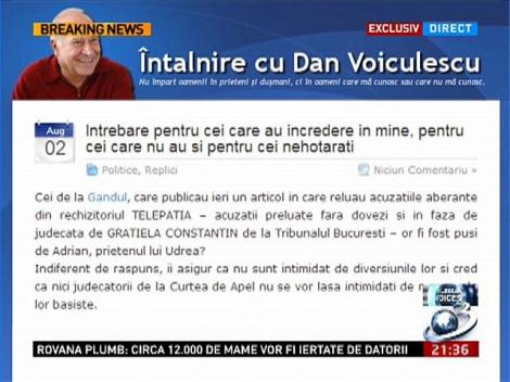 Voiculescu explică erorile din dosarul Telepatia