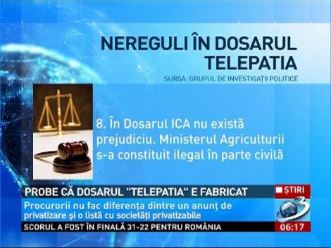 Probe că dosarul "Telepatia" e fabricat