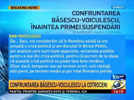 100 de Minute: Confruntarea Băsescu-Voiculescu la Cotroceni