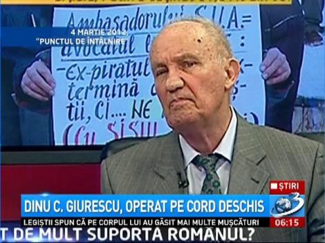 Academicianul Dinu C. Giurescu, cel mai &icirc;n v&acirc;rstă pacient operat pe cord deschis. Recuperarea pacientului este spectaculoasă
