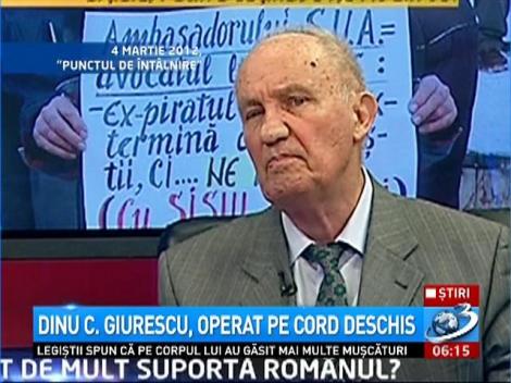 Academicianul Dinu C. Giurescu, cel mai în vârstă pacient operat pe cord deschis. Recuperarea pacientului este spectaculoasă