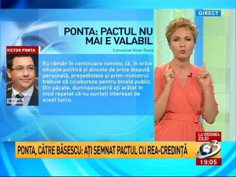 Victor Ponta a rupt pactul de coabitare cu Traian Băsescu