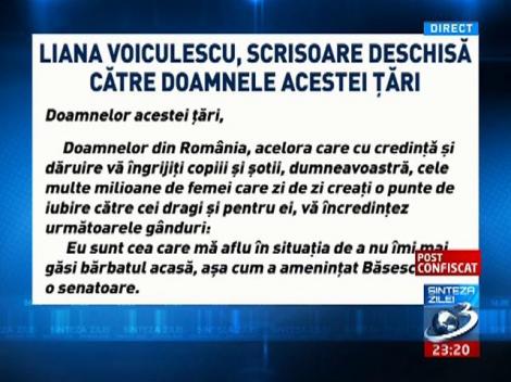 Liana Voiculescu, scrisoare deschisă către doamnele acestei ţări