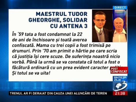 Maestrul Tudor Gheorghe, solidar cu Antena 3