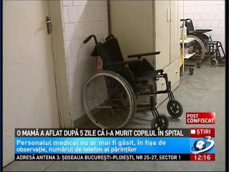 O mamă a aflat după 5 zile că i-a murit copilul în spital