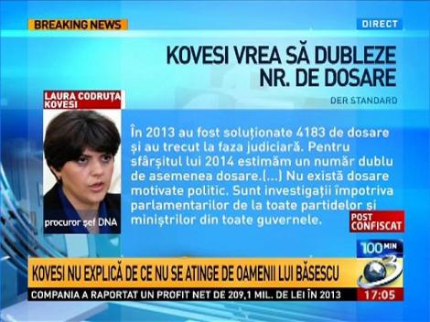 Kovesi dublează numărul de dosare &icirc;n campanie