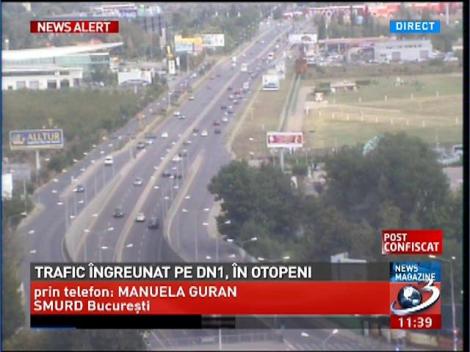 Trafic îngreunat pe DN1, în urma unui accident rutier