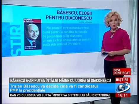 Traian Băsescu s-ar putea întâlni luni cu liderii PMP, pentru a tranşa problema candidatului pentru Cotroceni