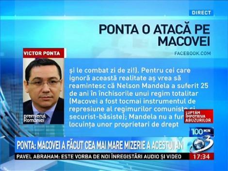 Victor Ponta: Cea mai mare mizerie a acestui an politic s-a produs! Monica Macovei s-a autocomparat cu Nelson Mandela!