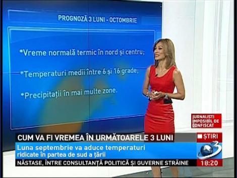 Prognoza meteo pentru următoarele 3 luni