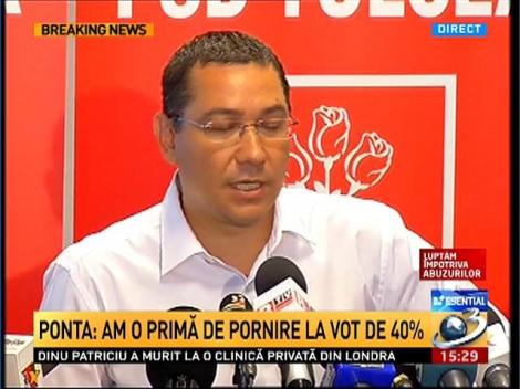 Victor Ponta: Nu înţeleg circul celor care ştiu foarte bine că nu intră în turul 2 nici dacă ar candida singuri