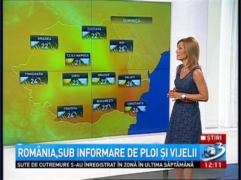 Rom&acirc;nia, sub informare de ploi şi vijelii