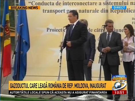 Premierul a inaugurat Gazoductul, care leagă Rom&acirc;nia de republica Moldova