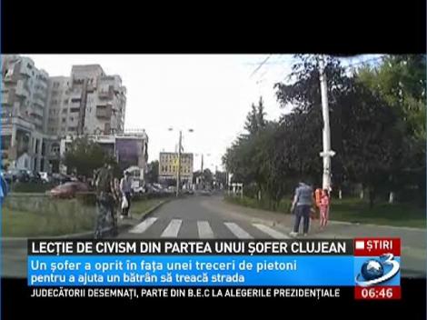 Un gest demn de respect, făcut de un şofer din Cluj. Cum a reacţionat când un bătrân a vrut să treacă strada